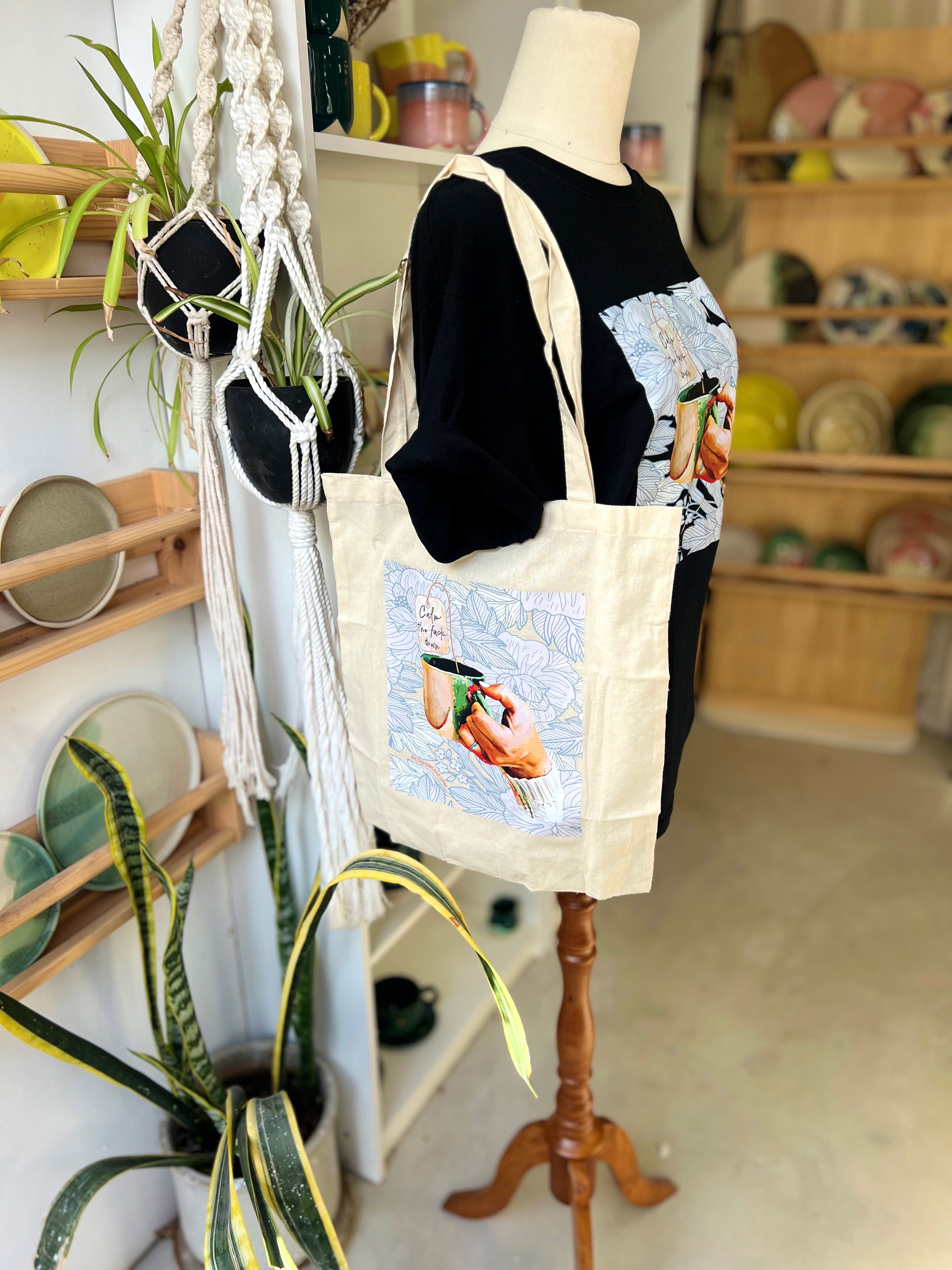 Calm the fuck down tote