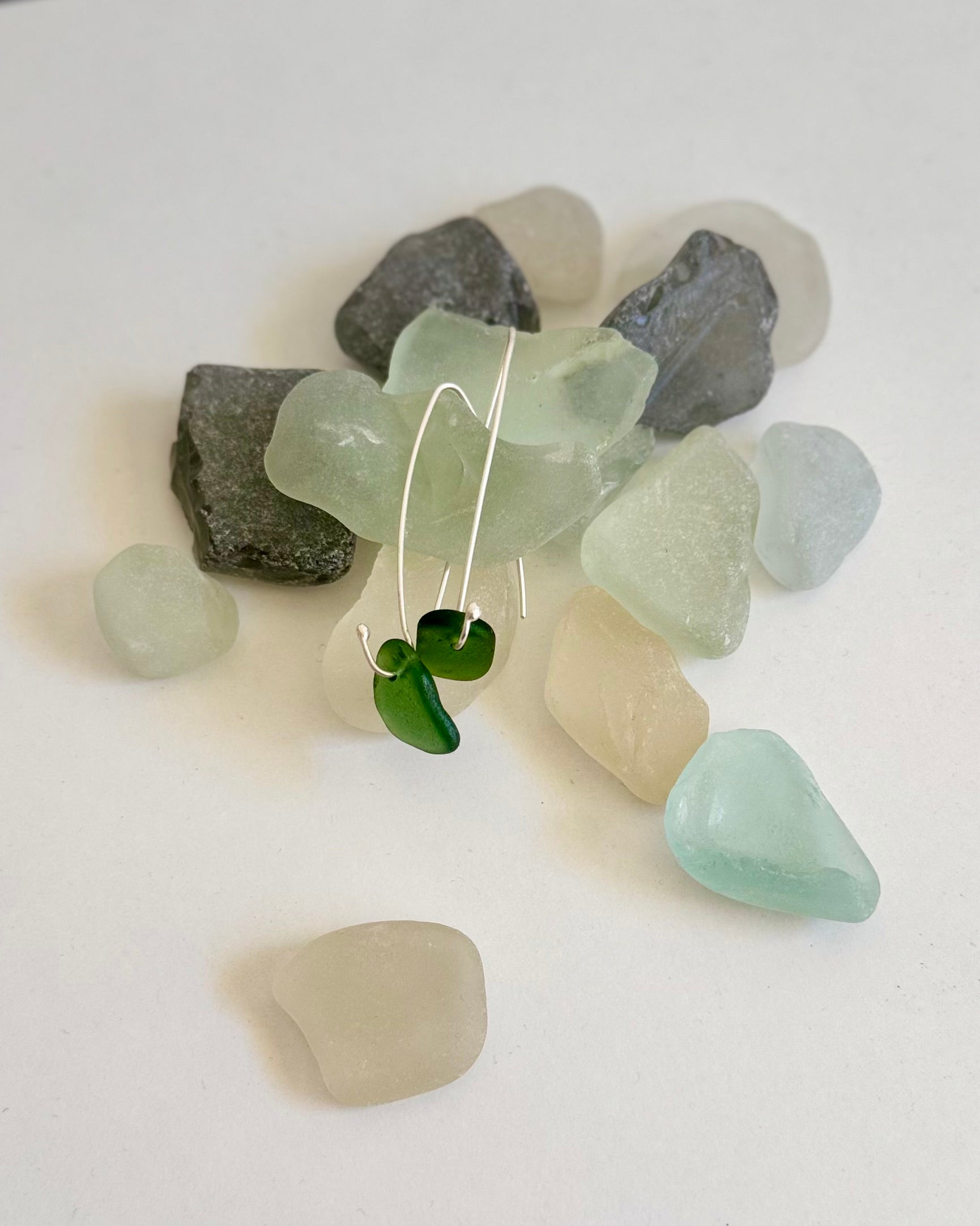Sea Glass Drop in the Sea Earrings