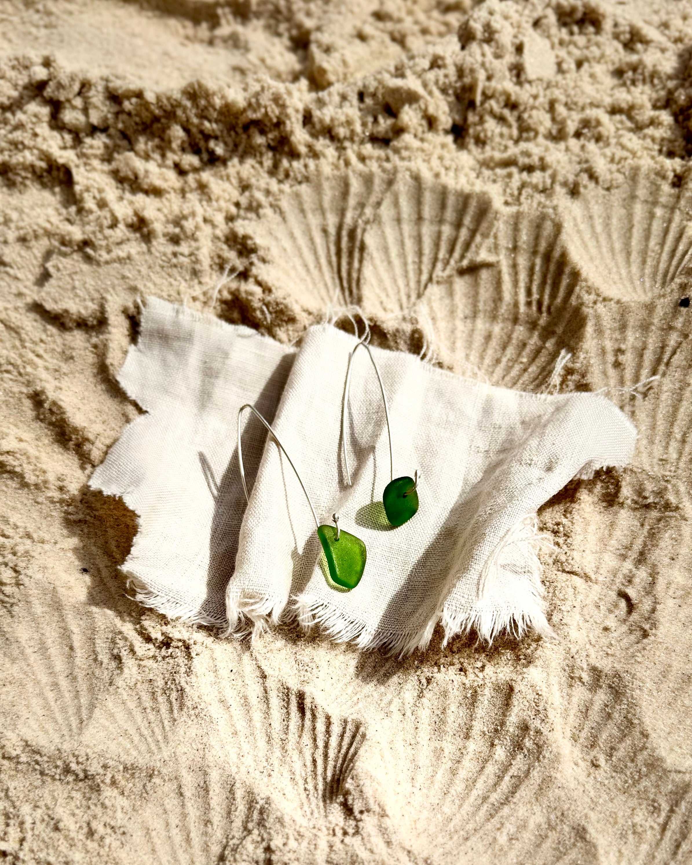 Sea Glass Drop in the Sea Earrings