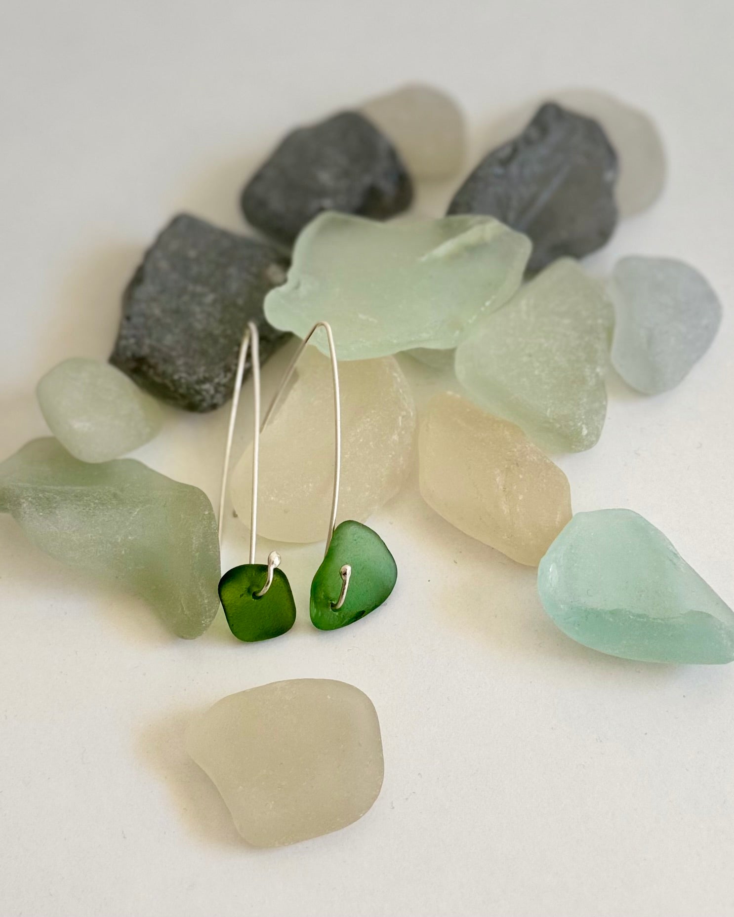 Sea Glass Drop in the Sea Earrings