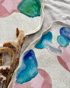 Flowy Platter Blue and Pink