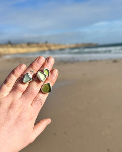 Sea Glass Ring Green