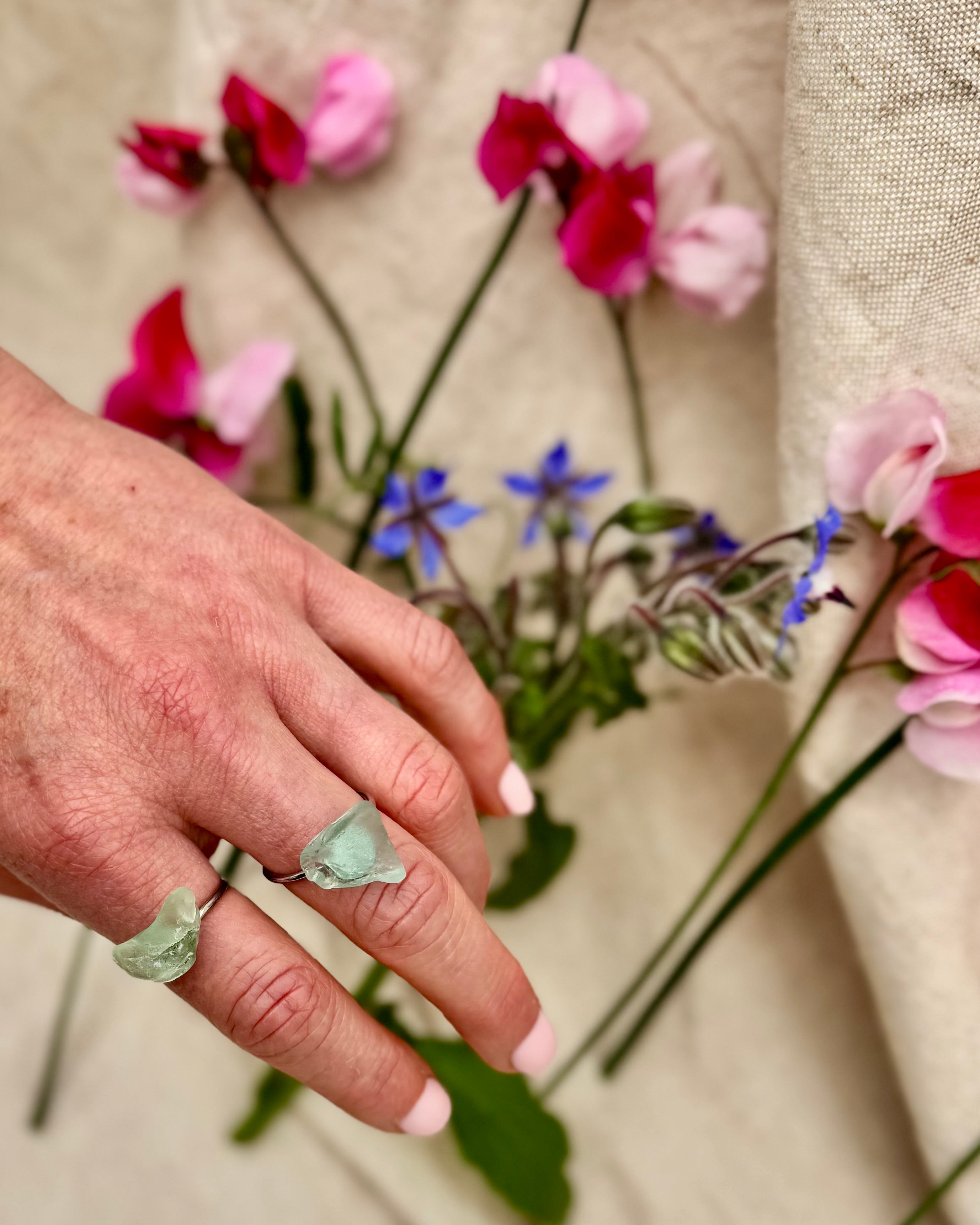 Glass Rock Rings