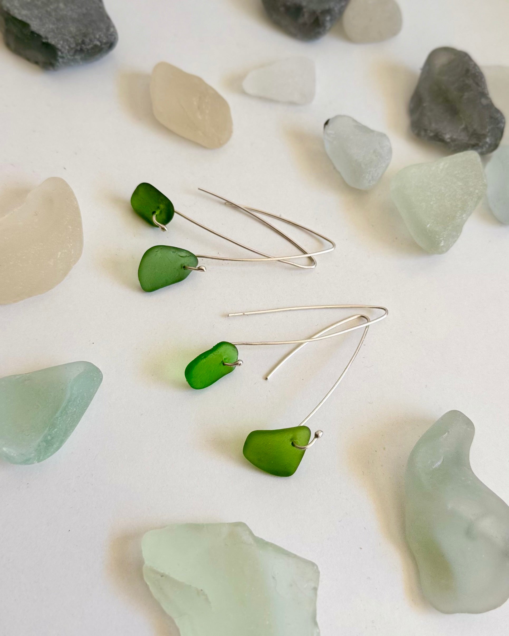 Sea Glass Drop in the Sea Earrings