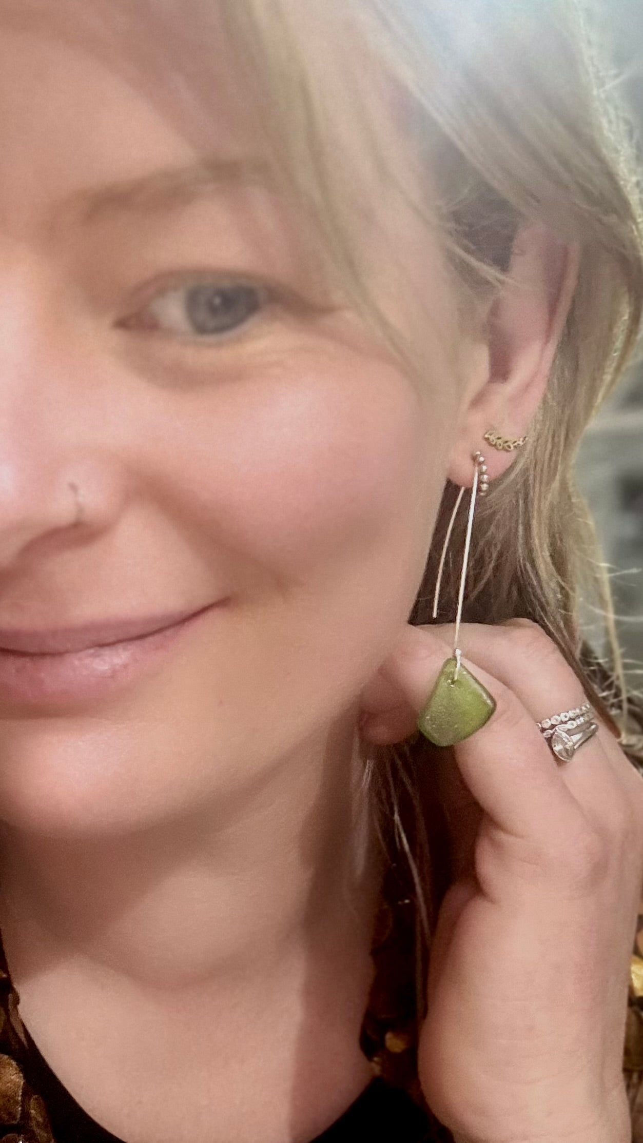 Sea Glass Drop in the Sea Earrings