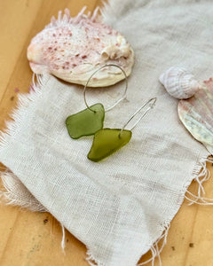 Sea Glass Hoops