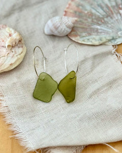 Sea Glass Hoops